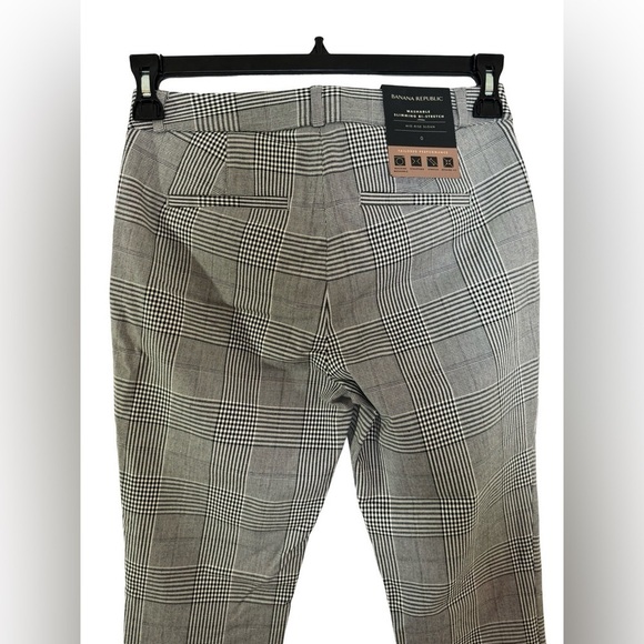 Banana Republic Women's Mid- Rose Sloan Black and White Plaid Pants Size 0R NWT - Picture 8 of 16